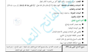 ملخص دروس التربية المدنية السنة الاولى متوسط