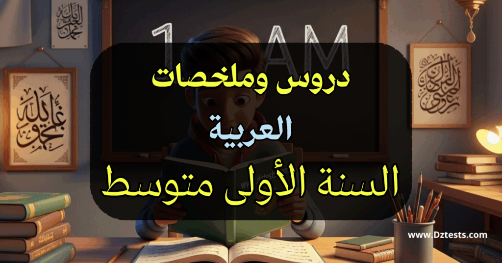 دروس وملخصات العربية السنة الأولى متوسط