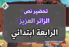 تحضير نص الزائر العزيز - السنة الرابعة ابتدائي
