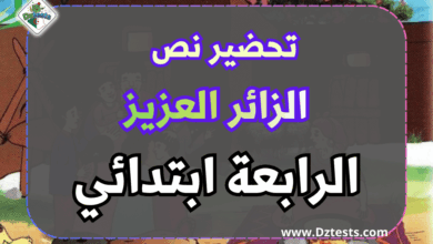 تحضير نص الزائر العزيز - السنة الرابعة ابتدائي
