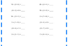 تمارين درس العمليات الحسابية المركبة مع التصحيح - الخامسة ابتدائي